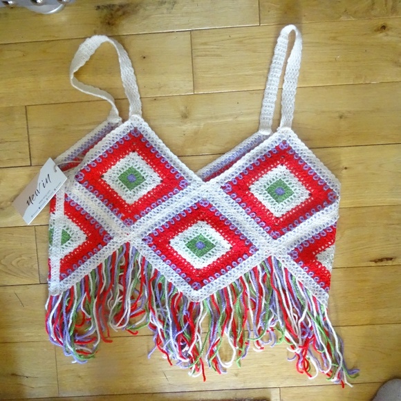 NWT NEW IN CROCHET BOHO TANK TOP - Picture 3 of 3